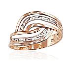 Золотое кольцо# 1100173(Au-R+PRh-W)