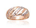 Золотое кольцо# 1100982(Au-R+PRh-W)