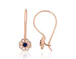 Gold hook earrings# 1201658(Au-R)_CZ+CZ-DB