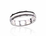 Silver wedding ring# 2100434(POx-Bk)
