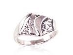 Silver ring# 2100922(POx-Bk)