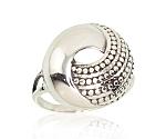 Серебряное кольцо# 2101184(POx-Bk)