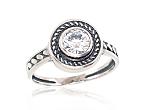 Silver ring# 2101410(POx-Bk)_CZ