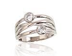 Silver ring# 2101635(PRh-Gr)_CZ