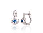 Silver earrings# 2200789(PRh-Gr)_CZ+CZ-B