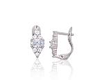 Silver earrings# 2201514(PRh-Gr)_CZ