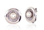 Silver earrings# 2201669(POx-Bk)_PE