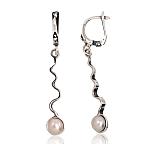 Silver earrings# 2202828(POx-Bk)_PE