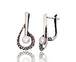 Silver earrings# 2202829(POx-Bk)_PE