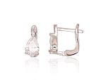 Silver earrings# 2202948(PRh-Gr)_CZ