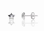Silver earrings# 2202962(PRh-Gr)