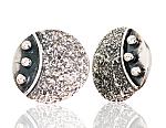 Silver earrings# 2203023(POx-Bk)