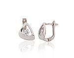 Silver earrings# 2203227(PRh-Gr)_CZ