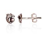 Silver stud  earrings# 2203390(POx-Bk)
