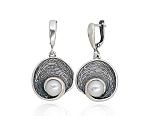 Silver earrings# 2203537(POx-Bk)_PE