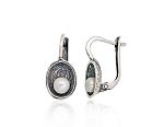 Silberne Ohrringe mit dem englischen Verschluss# 2203546(POx-Bk)_PE