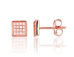 Silver stud  earrings# 2203735(PAu-R)_CZ