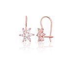 Silver hook earrings# 2203829(PAu-R)_CZ