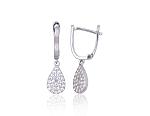 Silver earrings# 2203852(PRh-Gr)_CZ