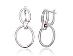 Silver earrings# 2203856(PRh-Gr)