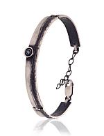 Silberne Armbänder# 2600312(Matt+POx-MattBk)_PL-G