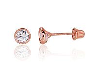 Zelta auskari-puseti ar skrūvēm# 1200017(Au-R)_CZ