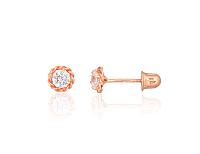 Zelta auskari-puseti ar skrūvēm# 1200499(Au-R)_CZ