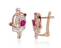 Zelta auskari # 1200503(Au-R+PRh-W)_DI+RB