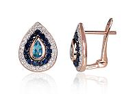 Zelta auskari # 1200792(Au-R+PRh-W+PRh-Bk)_DI+SA+TZB