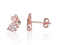 Zelta auskari-puseti # 1201227(Au-R)_CZ+CZ-BK