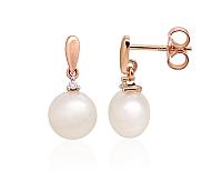 Zelta auskari-puseti # 1201488(Au-R+PRh-W)_DI+PE