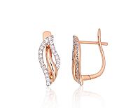 Zelta auskari # 1201667(Au-R+PRh-W)_DI