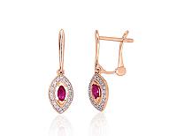 Zelta auskari # 1201671(Au-R+PRh-W)_DI+RB