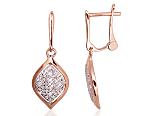 Gold Earrings# 1200389(Au-R+PRh-W)_DI