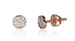 Gold screw studs earrings# 1200453(Au-R+PRh-W)_DI
