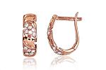 Gold Earrings# 1200461(Au-R+PRh-W)_CZ