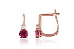 Gold Earrings# 1200496(Au-R)_CZ+CZ-RO