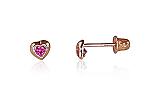 Gold Earrings# 1200501(Au-R)_CZ-RO