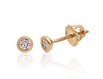 Gold screw studs earrings# 1200511(Au-Y)_DI