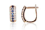 Gold Earrings# 1200641(Au-R)_CZ+CZ-B