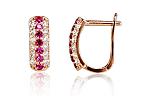 Gold Earrings# 1200641(Au-R)_CZ+CZ-RO