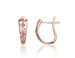 Gold Earrings# 1201359(Au-R+PRh-W)