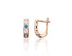 Gold Earrings# 1201493(Au-R)_CZ+CZ-AQ