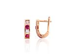 Gold Earrings# 1201493(Au-R)_CZ+CZ-RO