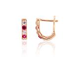 Gold Earrings# 1201494(Au-R)_CZ+CZ-RO