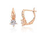 Gold Earrings# 1201630(Au-R)_CZ