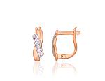 Gold Earrings# 1201645(Au-R+PRh-W)_CZ