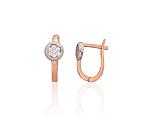 Gold Earrings# 1201697(Au-R+PRh-W)_CZ