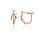 Gold Earrings# 1201699(Au-R+PRh-W)_CZ