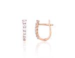 Gold Earrings# 1201704(Au-R+PRh-W)_CZ